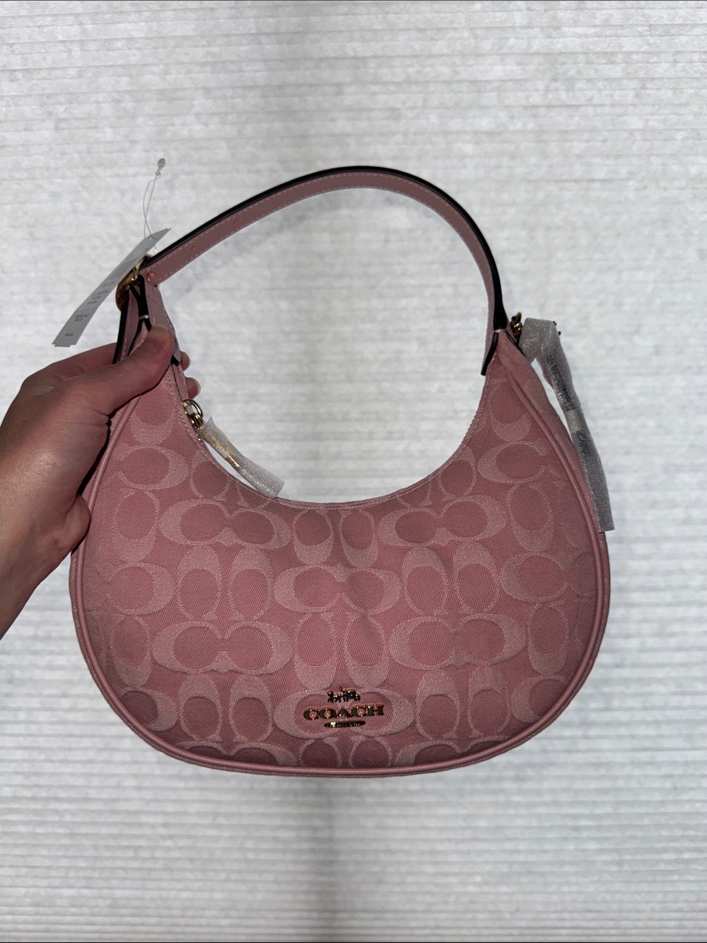 Coach Pink Denim Emily Bag NWT